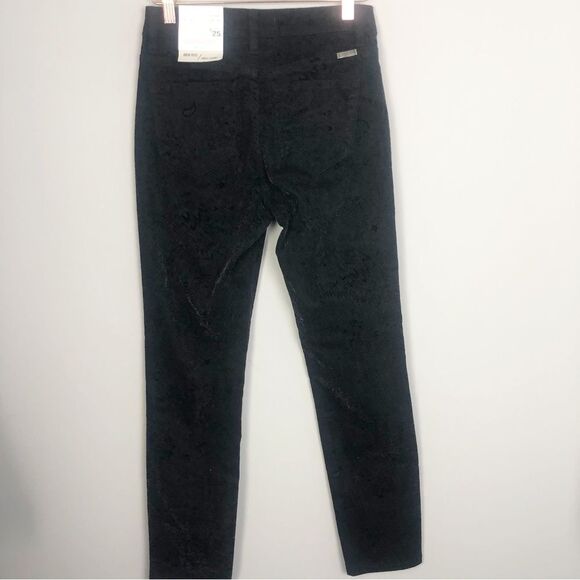 KANCAN | NEW Hi Rise Ankle Skinny Black Jeans Velour Textured Print Women’s 3/25 - Picture 8 of 11